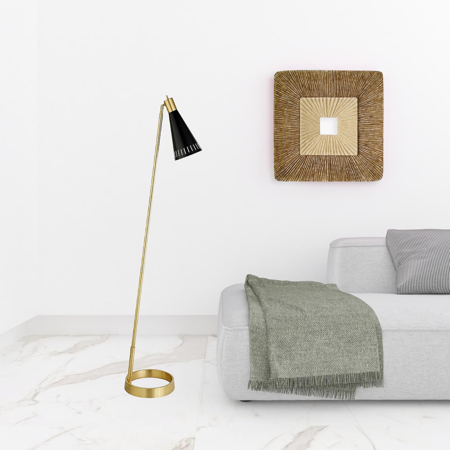 Black Reading Floor Lamp w/ Black Shade