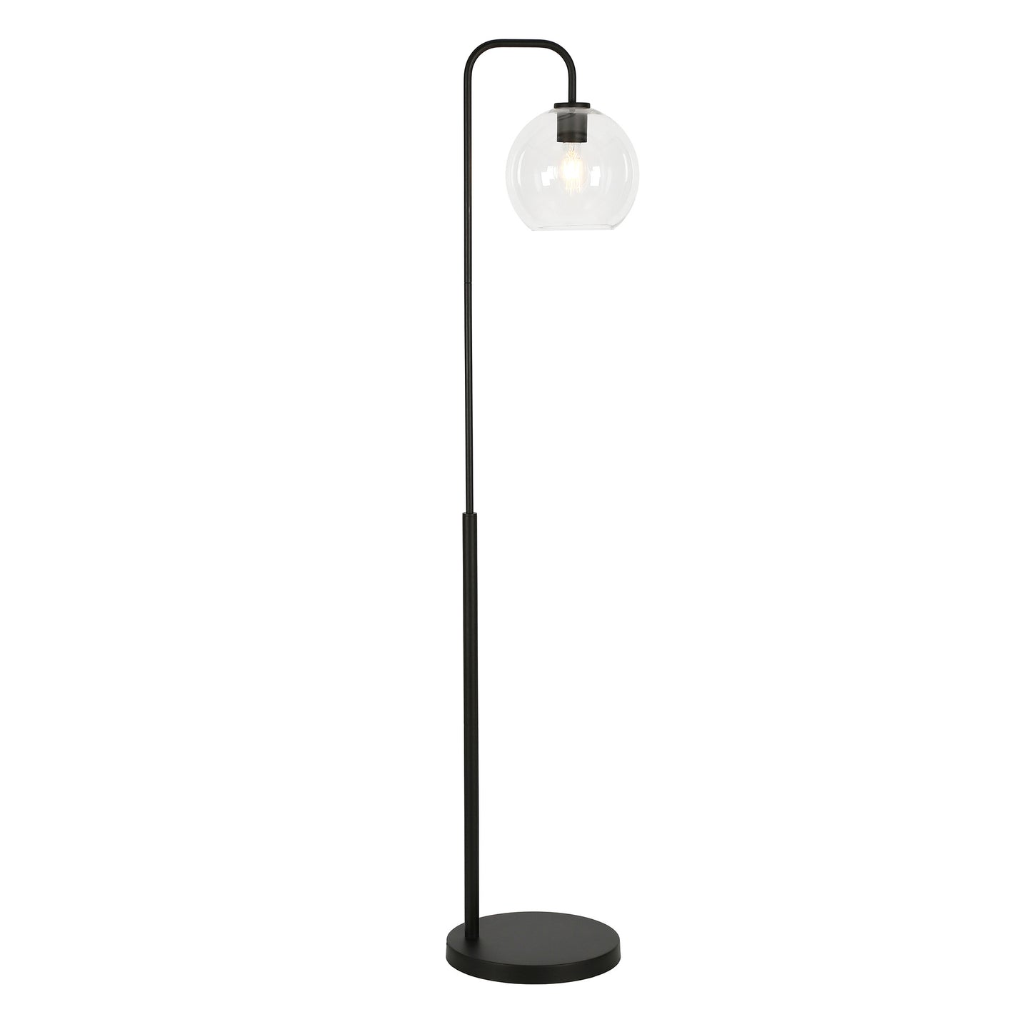 Black Floor Lamp w/ Clear Glass Shade
