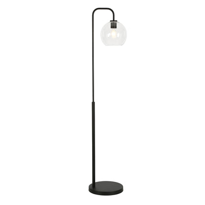 Black Floor Lamp w/ Clear Glass Shade
