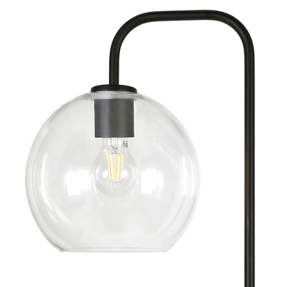 Black Floor Lamp w/ Clear Glass Shade