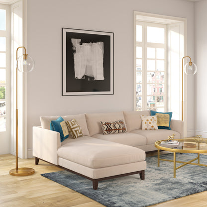 Brass Floor Lamp w/ Clear Glass Shade