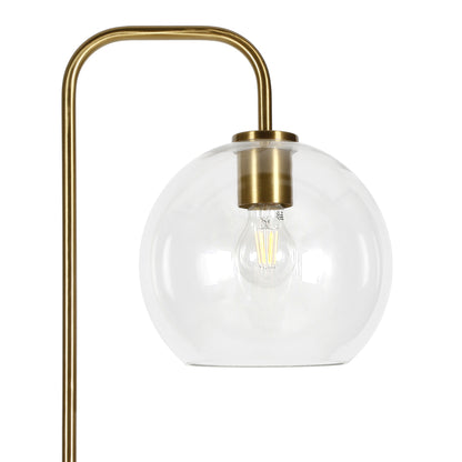 Brass Floor Lamp w/ Clear Glass Shade