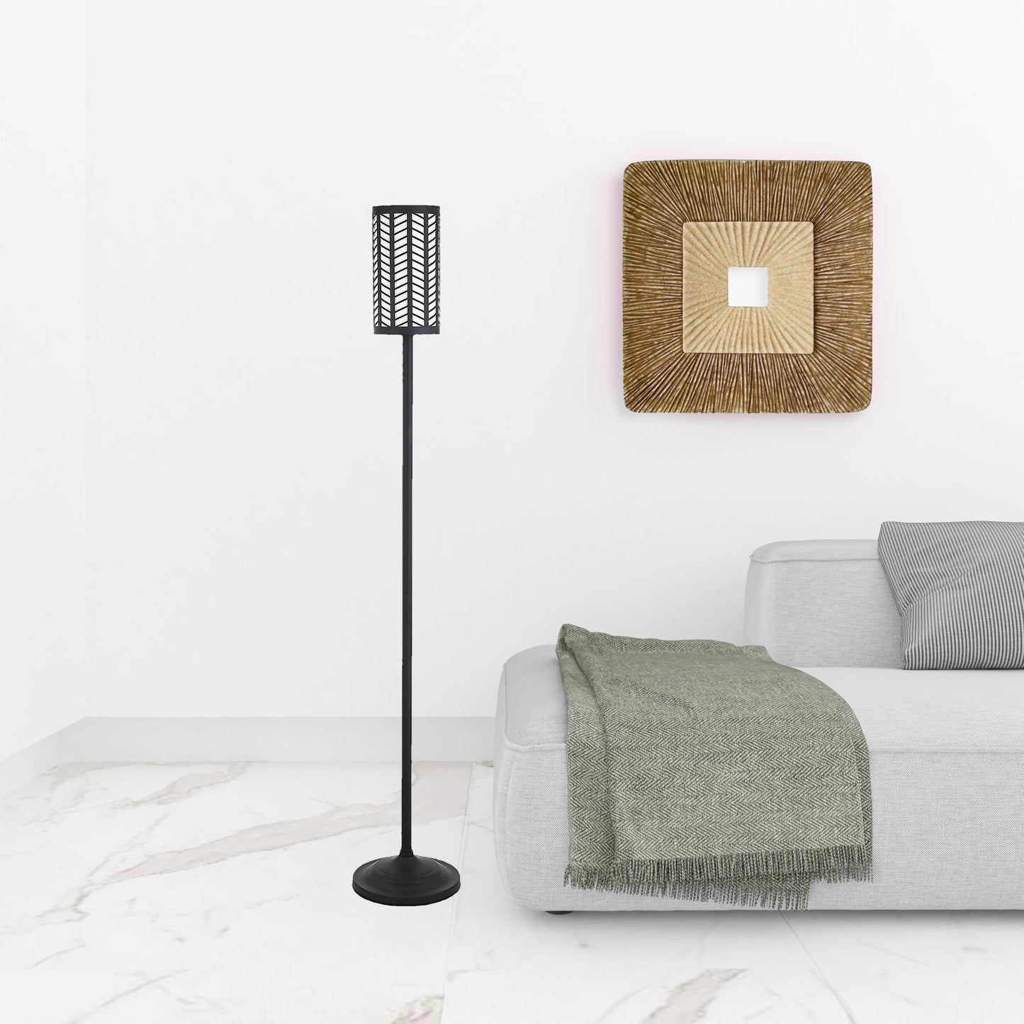 Black Torchiere Floor Lamp w/ Shade