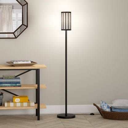 Black Torchiere Floor Lamp w/ Shade