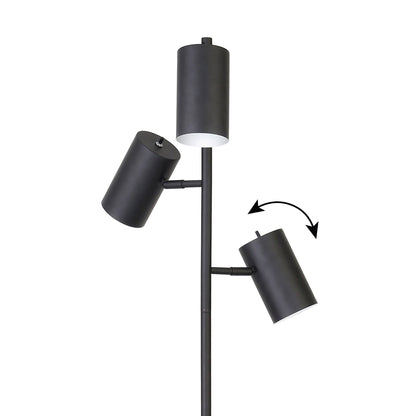 Black 3-Light Tree Floor Lamp w/ Shade