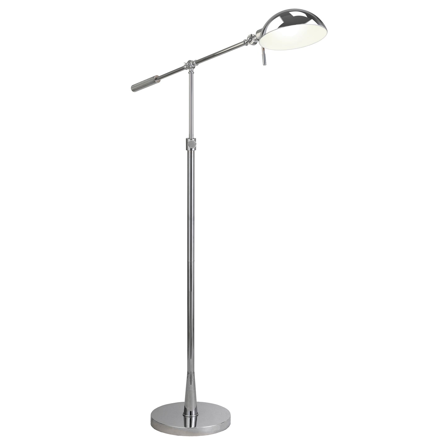 Nickel Adjustable Swing Arm Floor Lamp w/ Nickel Shade
