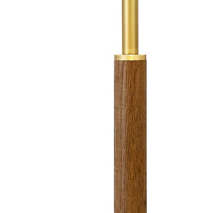 Gold & Oak Two Light Table Lamp w/ Shade