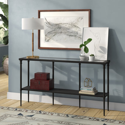 Gold & Oak Two Light Table Lamp w/ Shade