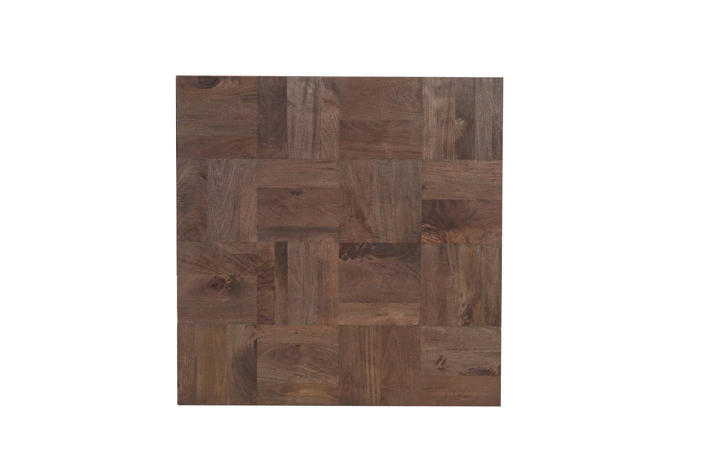 Dark Brown & Black Solid Wood Square Block Coffee Table image 4