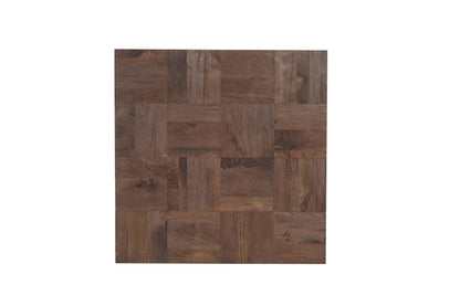 Dark Brown & Black Solid Wood Square Block Coffee Table image 4