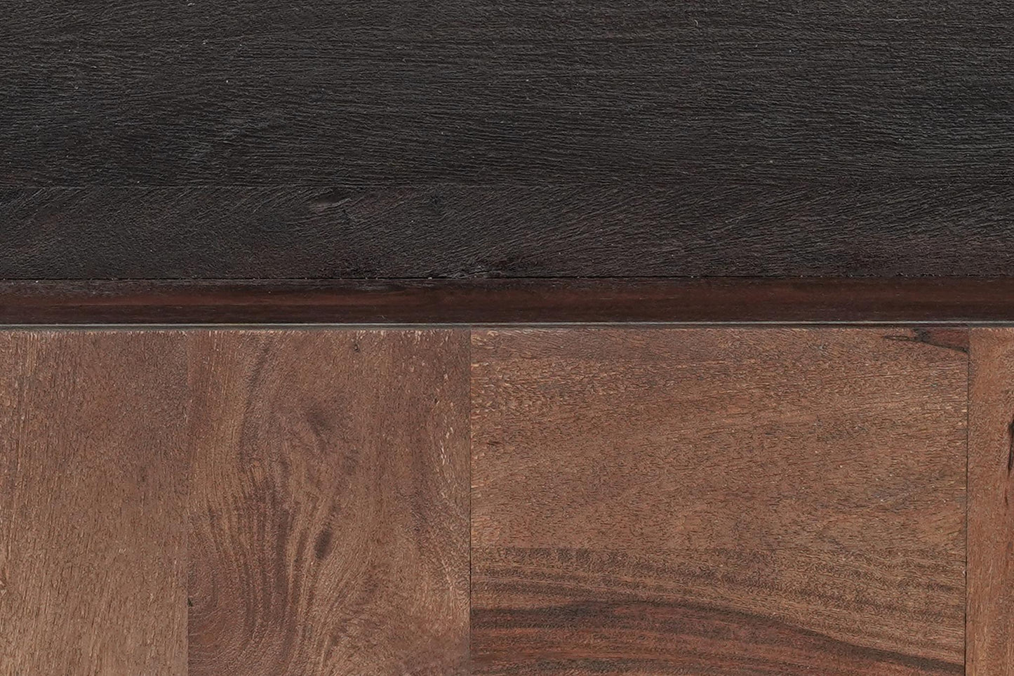 Dark Brown & Black Solid Wood Square Block Coffee Table image 9