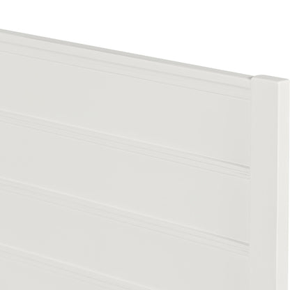 White Shiplap Texture Solid Wood King Bed w/ Drawers