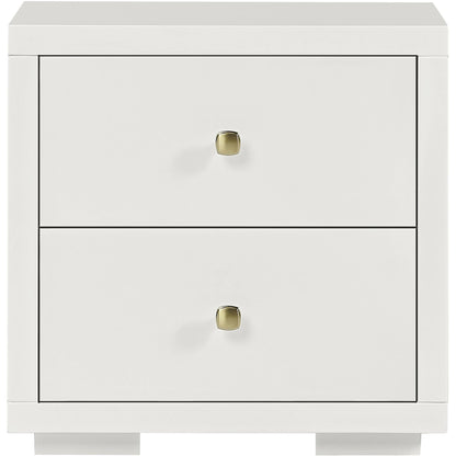 White Shiplap Texture Solid Wood King Bed w/ Drawers