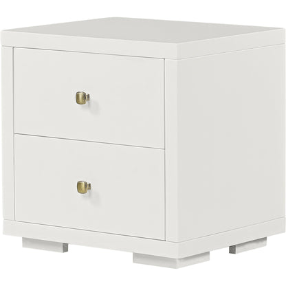 White Shiplap Texture Solid Wood King Bed w/ Drawers