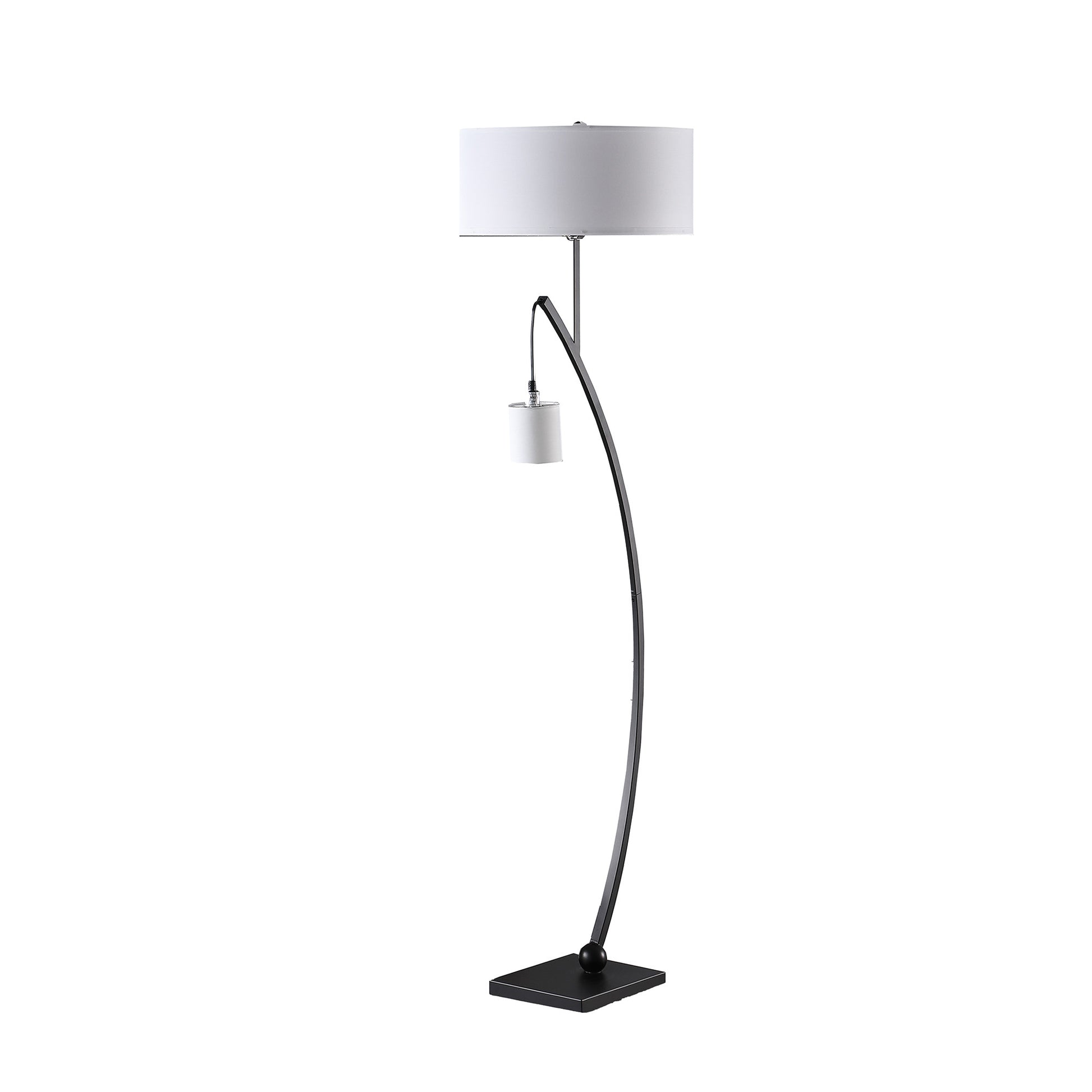 Matte Black Dual Arc Floor Lamp w/ Shade