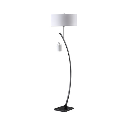 Matte Black Dual Arc Floor Lamp w/ Shade