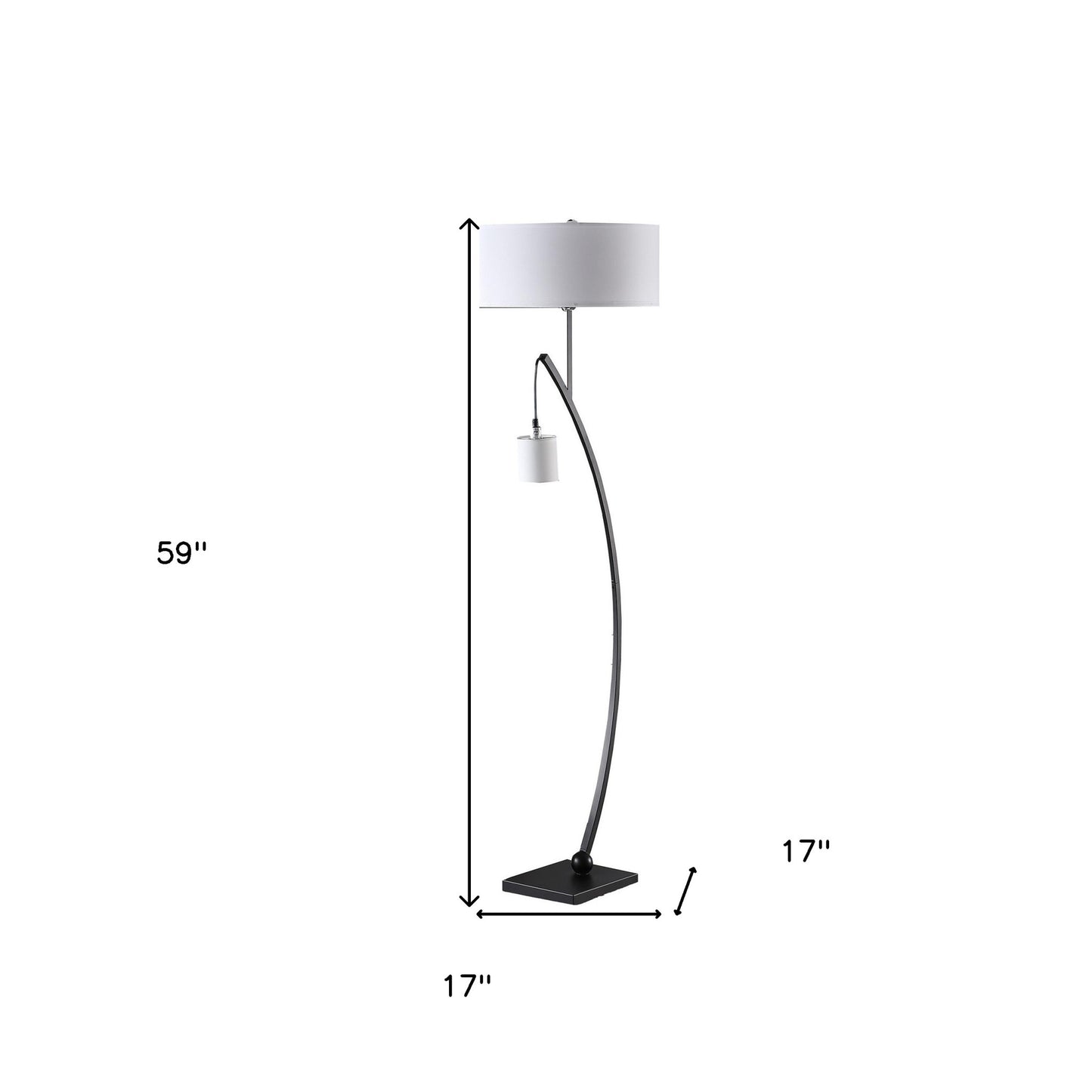 Matte Black Dual Arc Floor Lamp w/ Shade