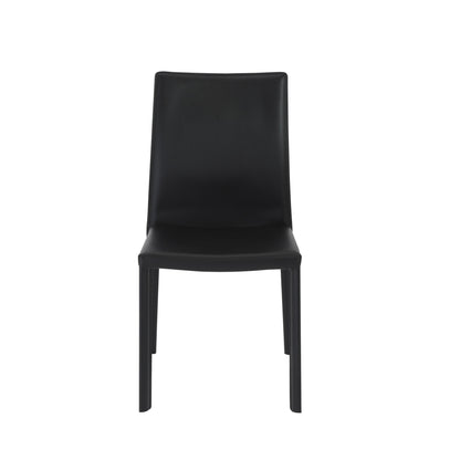 Black Leather Dining Chair - Set of 2