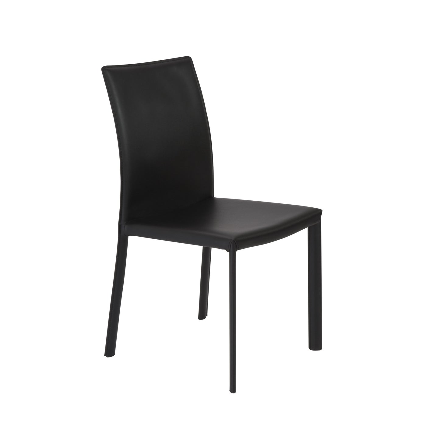 Black Leather Dining Chair - Set of 2