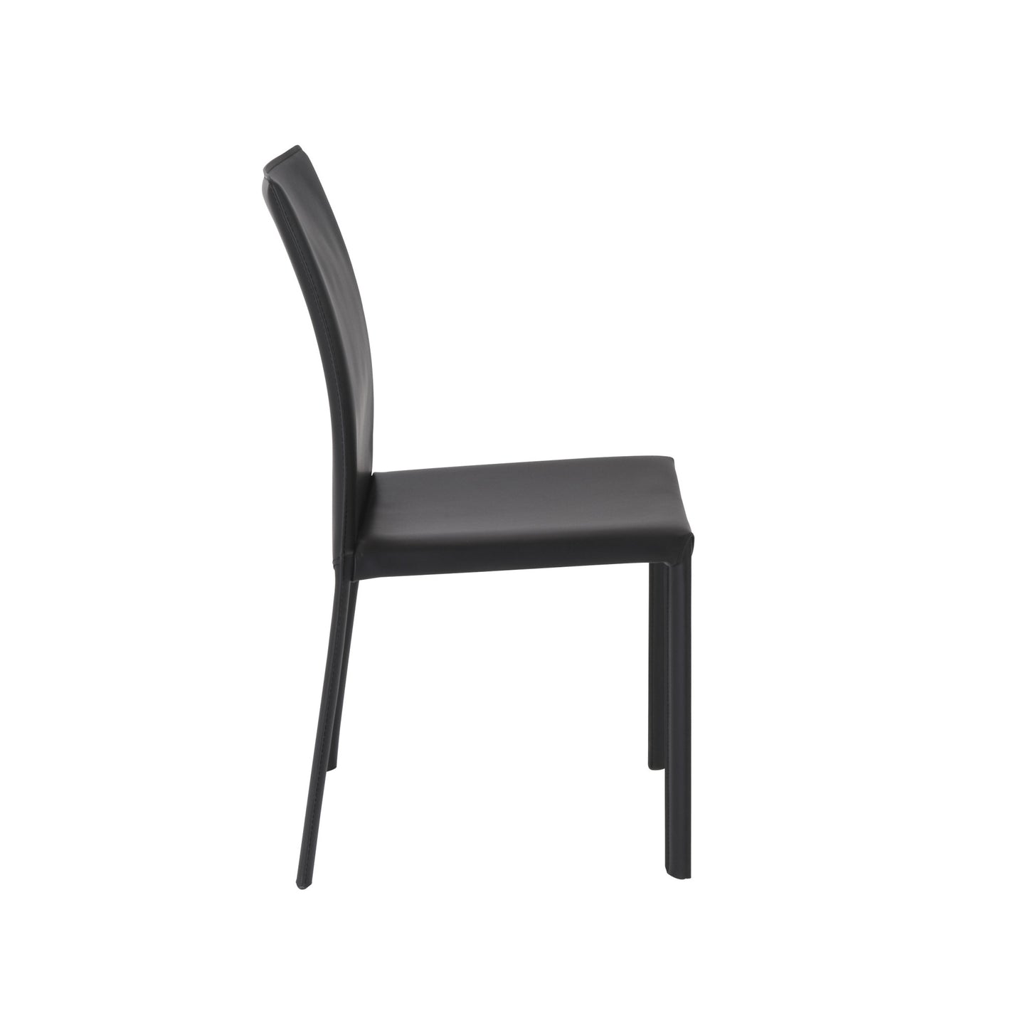 Black Leather Dining Chair - Set of 2