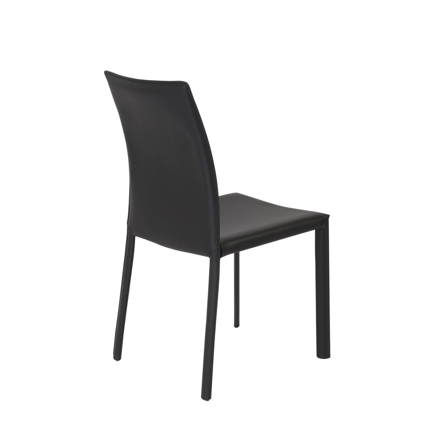 Black Leather Dining Chair - Set of 2