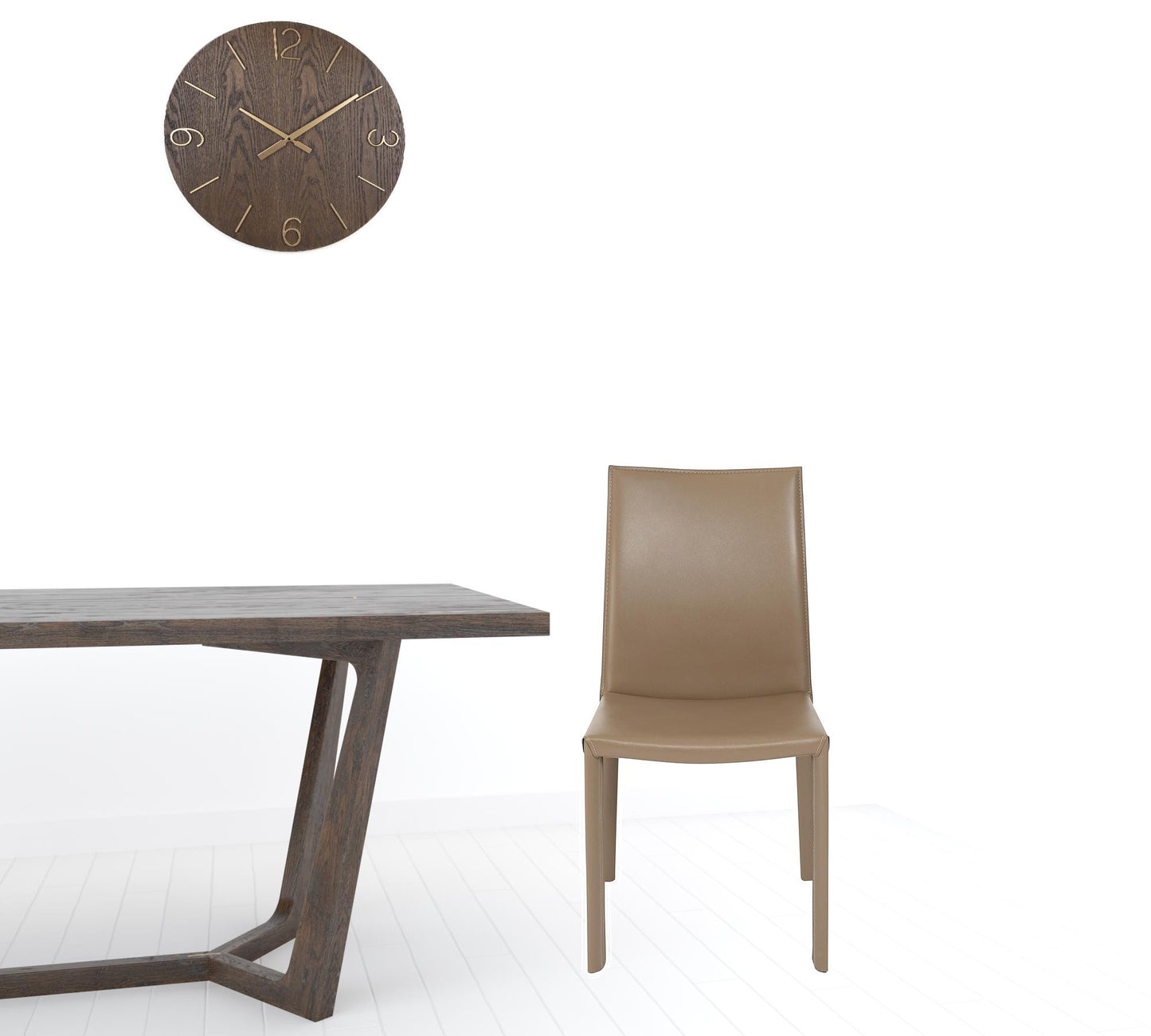 Taupe Leather Dining Chair - Set of 2