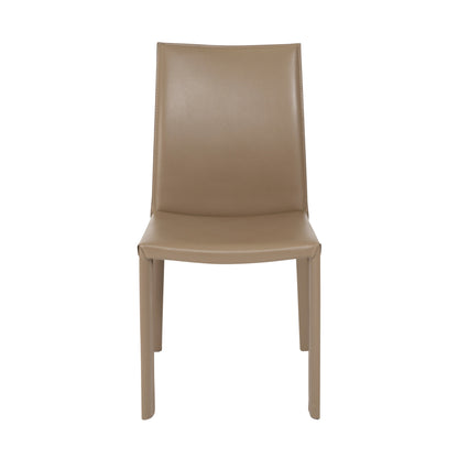 Taupe Leather Dining Chair - Set of 2