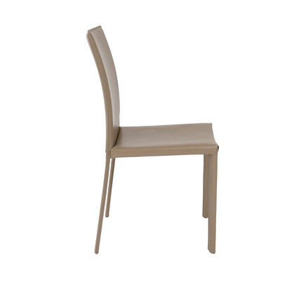 Taupe Leather Dining Chair - Set of 2