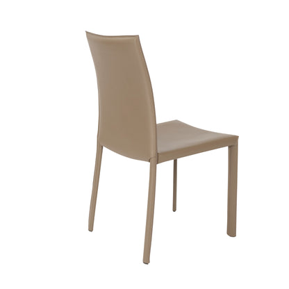 Taupe Leather Dining Chair - Set of 2