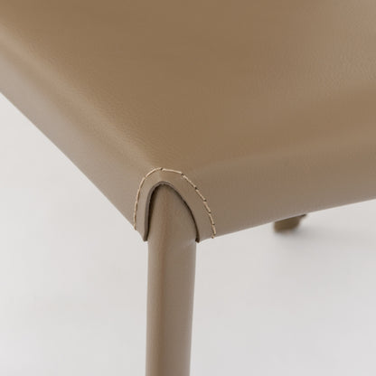 Taupe Leather Dining Chair - Set of 2