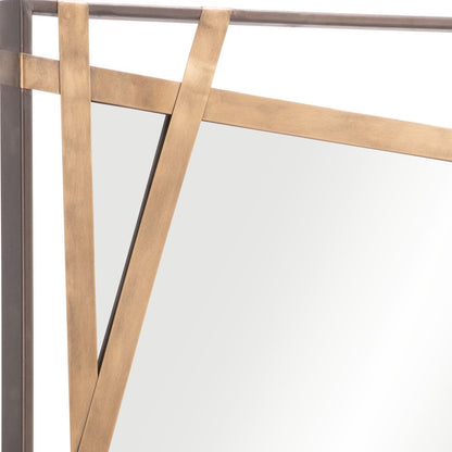 Gold And Black Steel Framed Accent Mirror