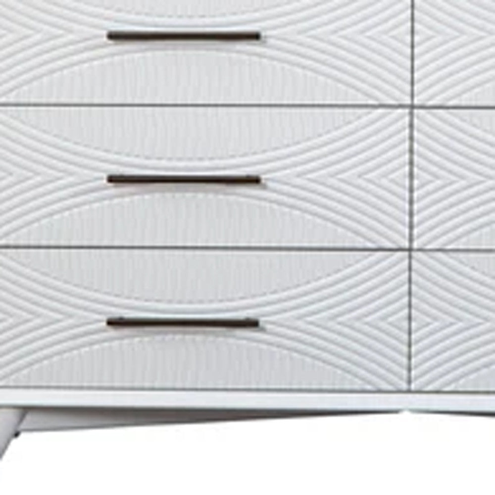 White Solid Wood Six Drawer Double Dresser image 5