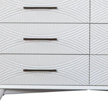 White Solid Wood Six Drawer Double Dresser image 5