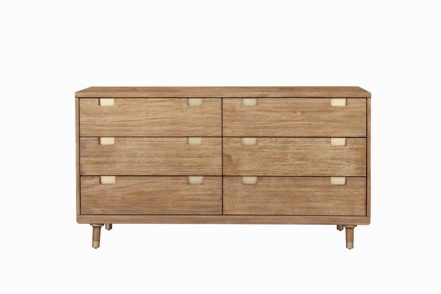 Brown Solid Wood Six Drawer Double Dresser image 2