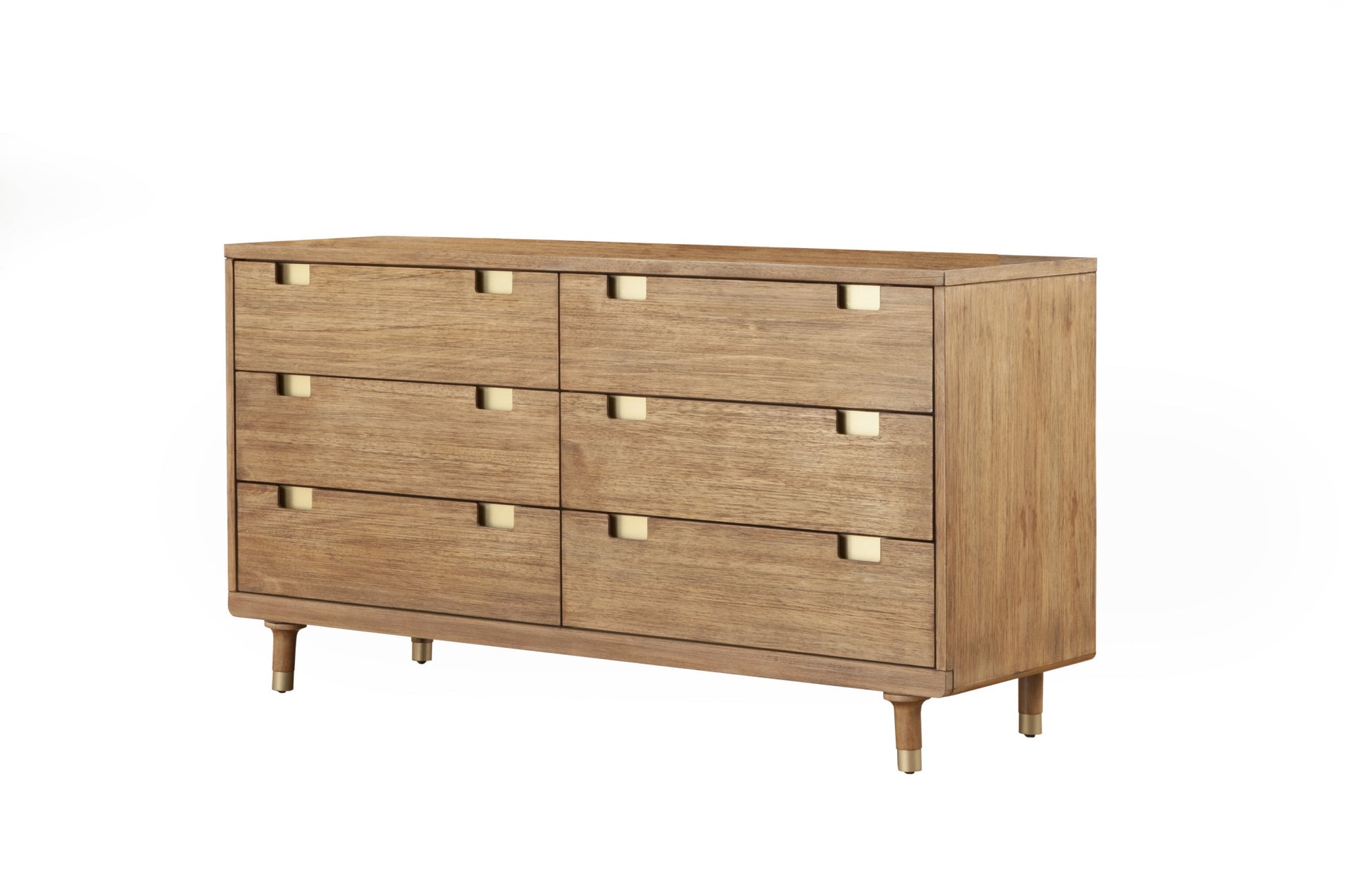 Brown Solid Wood Six Drawer Double Dresser image 3