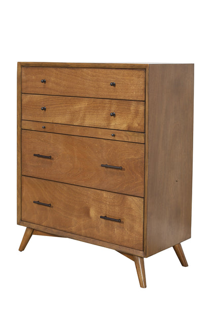 Brown Solid Wood Four Drawer Chest image 2