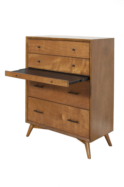 Brown Solid Wood Four Drawer Chest image 3
