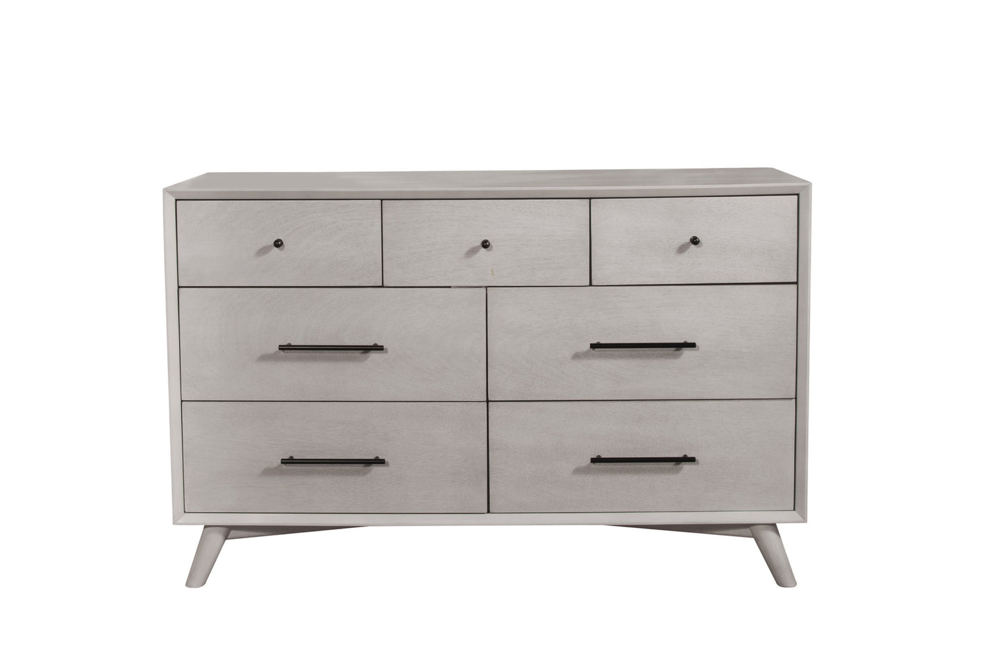 Gray Solid Wood Seven Drawer Double Dresser image 2