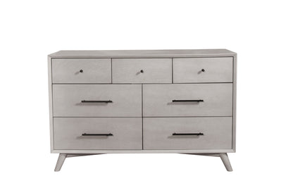 Gray Solid Wood Seven Drawer Double Dresser image 2