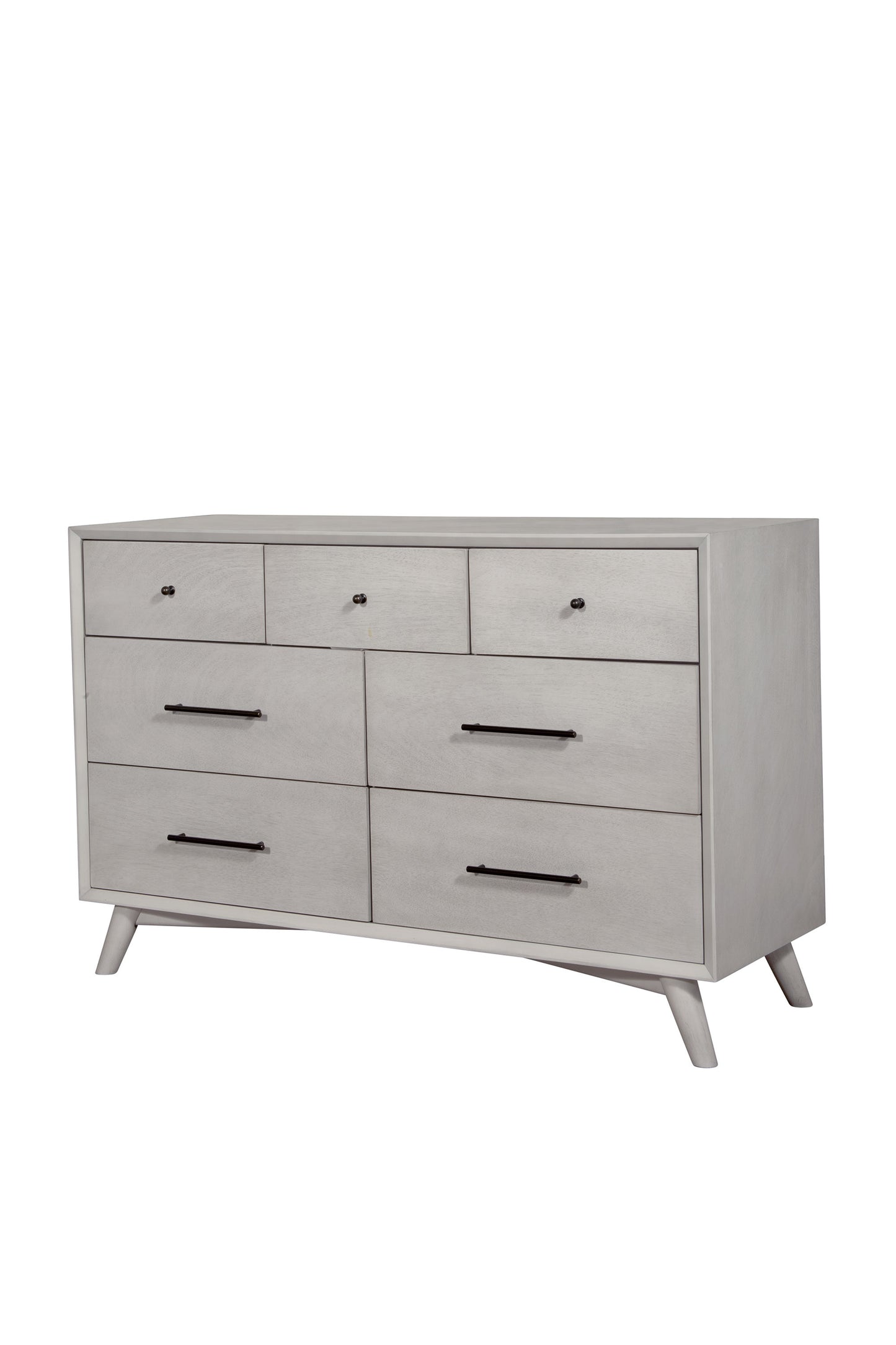 Gray Solid Wood Seven Drawer Double Dresser image 3
