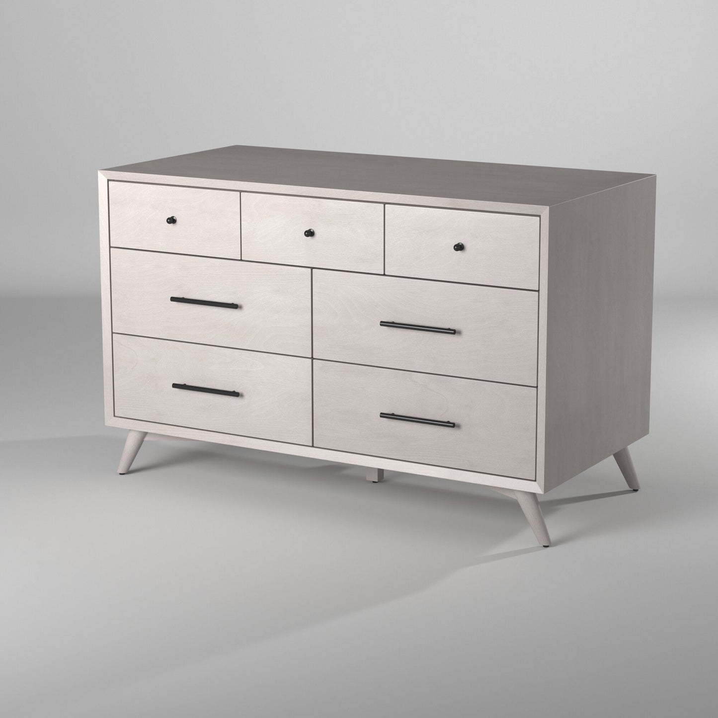 Gray Solid Wood Seven Drawer Double Dresser image 5