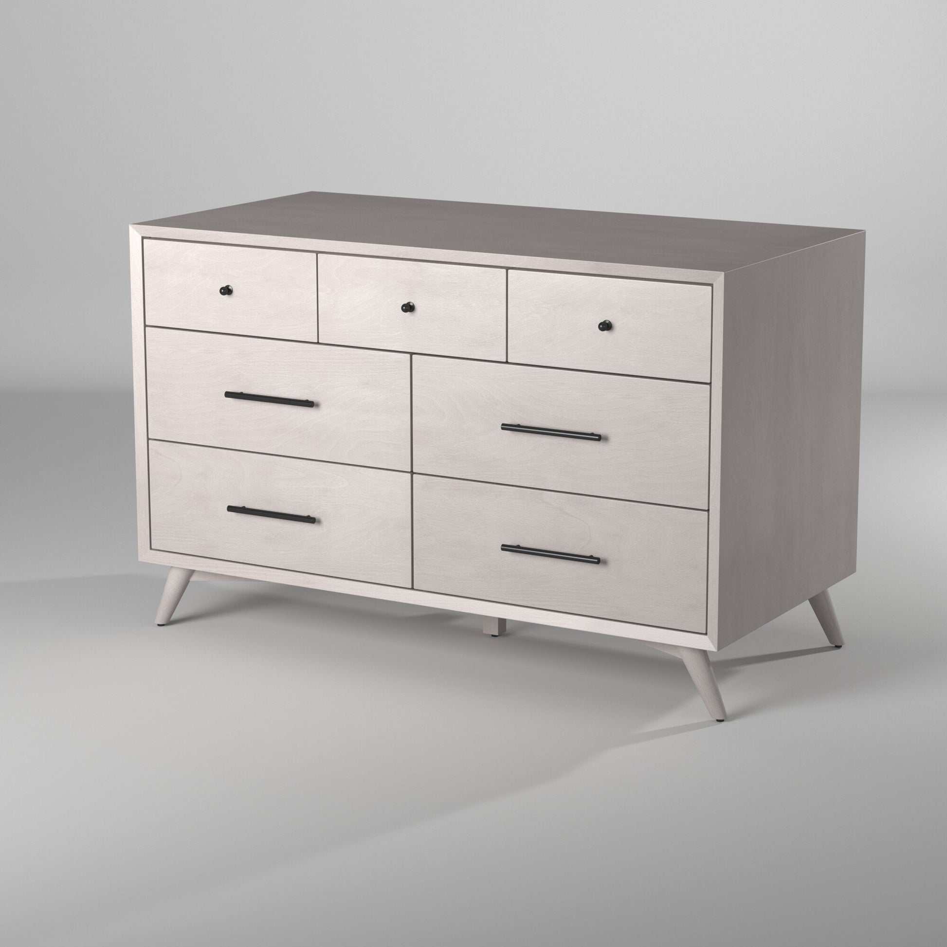 Gray Solid Wood Seven Drawer Double Dresser image 5