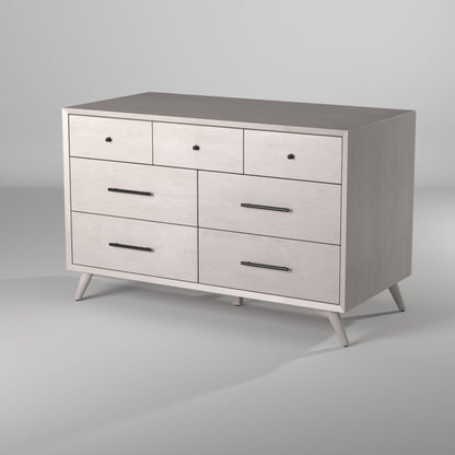 Gray Solid Wood Seven Drawer Double Dresser image 5