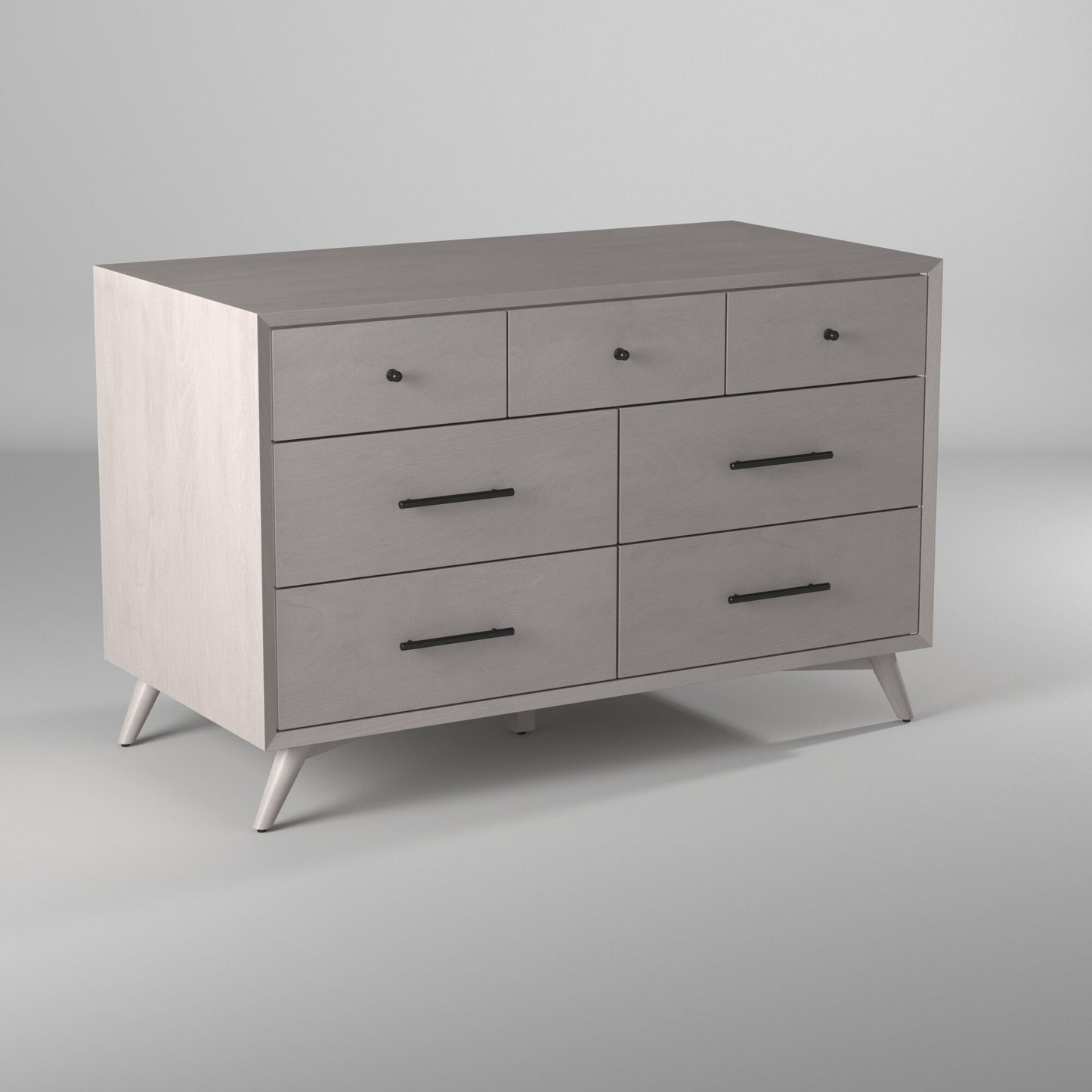 Gray Solid Wood Seven Drawer Double Dresser image 7