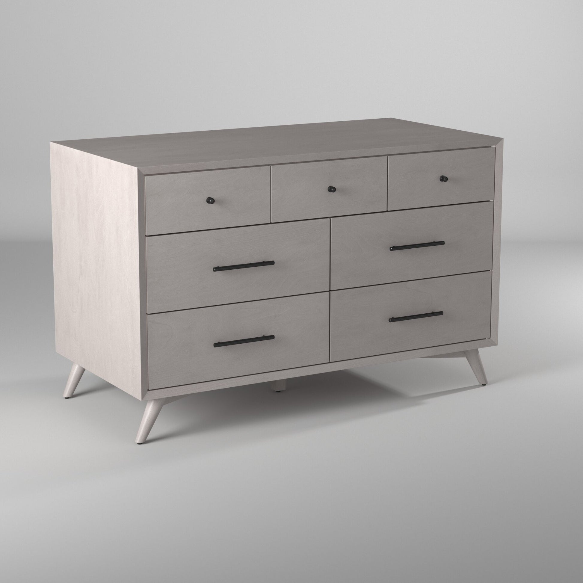 Gray Solid Wood Seven Drawer Double Dresser image 7