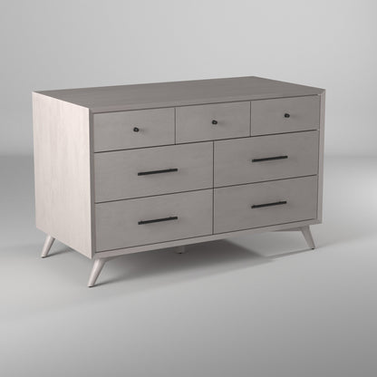 Gray Solid Wood Seven Drawer Double Dresser image 7