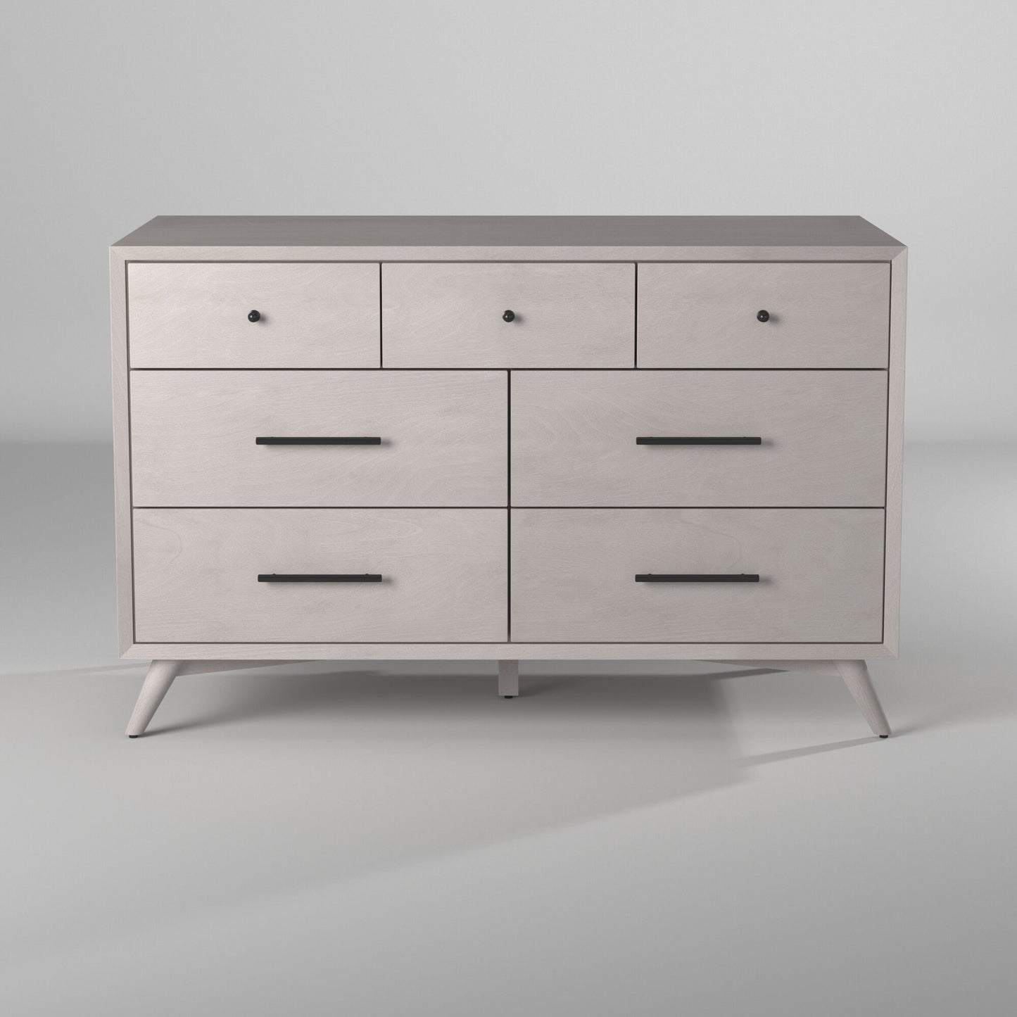 Gray Solid Wood Seven Drawer Double Dresser image 9
