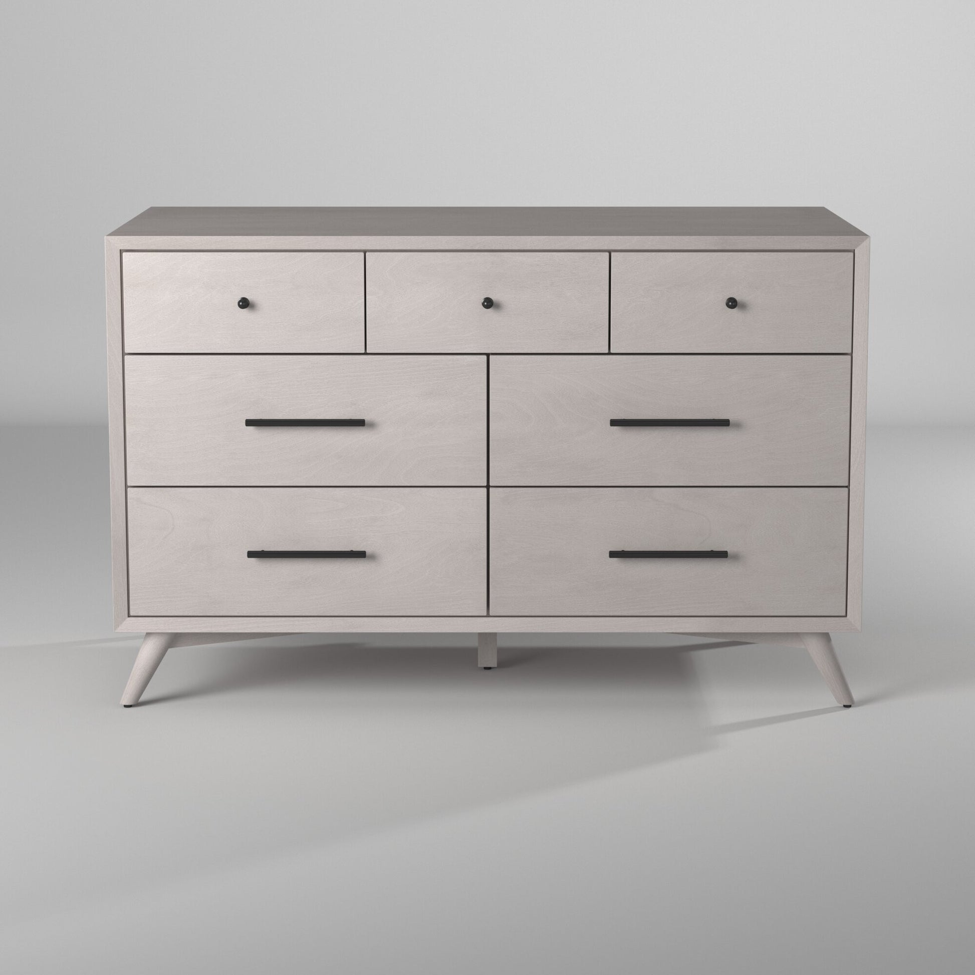 Gray Solid Wood Seven Drawer Double Dresser image 9