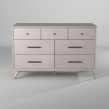 Gray Solid Wood Seven Drawer Double Dresser image 9