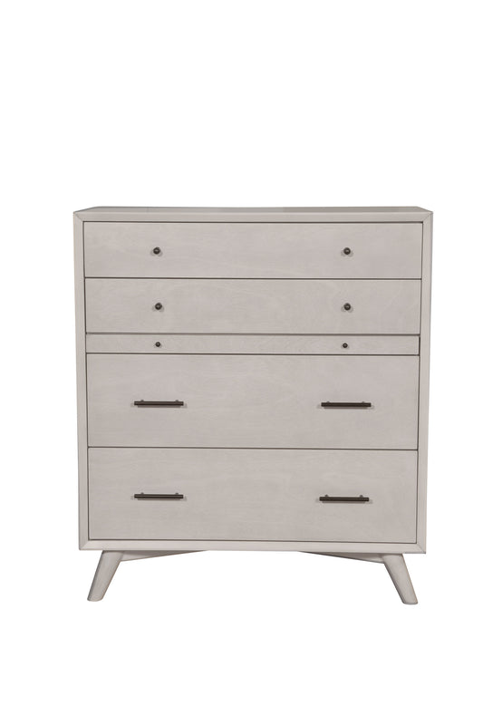 Gray Solid Wood Four Drawer Dresser image 2